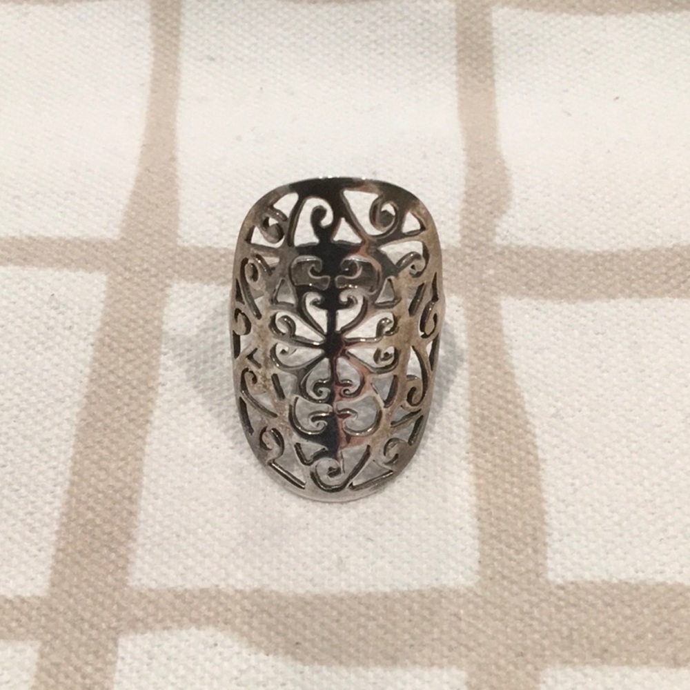Sterling Filigree Ring, Size 9.5